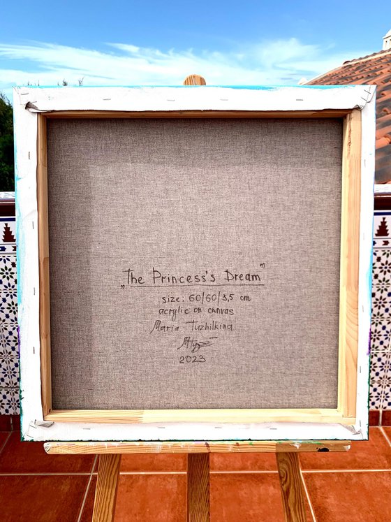 GIRL IN A LILAC DRESS ON A CLOUD