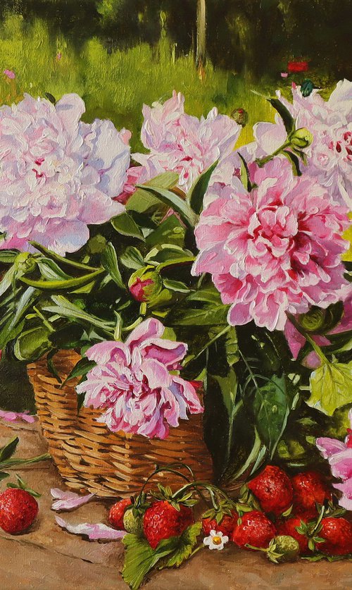 Peonies and Strawberries by Natalia Shaykina