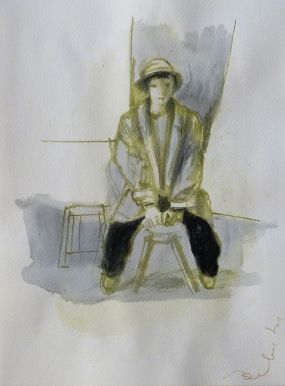 Woman with a hat 2, 24x32 cm