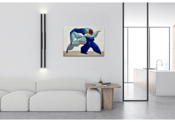 Lovers dancing Salsa