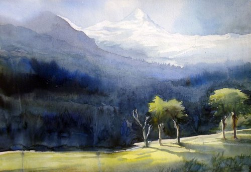 Morning Light - Watercolor Painting by Samiran Sarkar