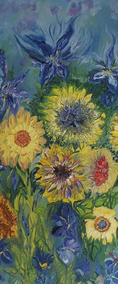 Sunflowers in Bloom by Lesley Blackburn