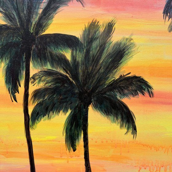 ‘Palms In The Sunset Glow’