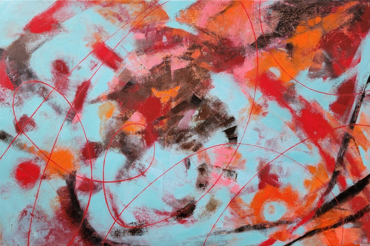 Expressive Abstract Painting By Faith Patterson, 36 X 24, Nature