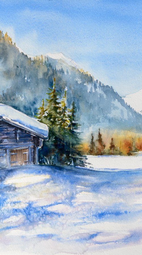 Winter landscape (diptych) by Eve Mazur