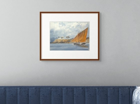 Breton Fishing Boat , Full Sail