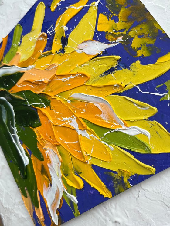 Sunflower oil impasto painting