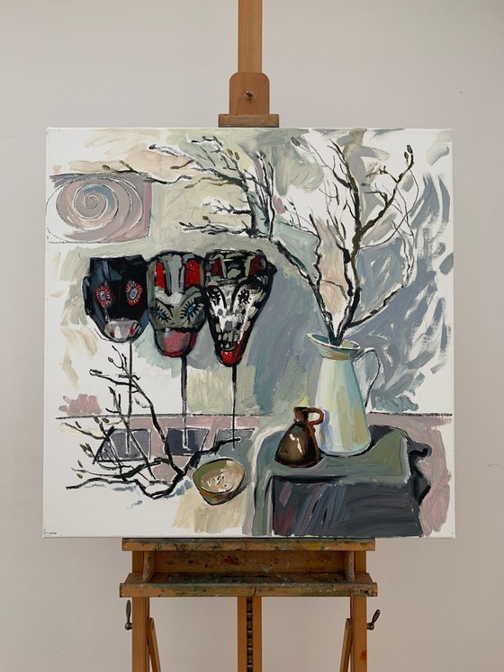 Still life with masks