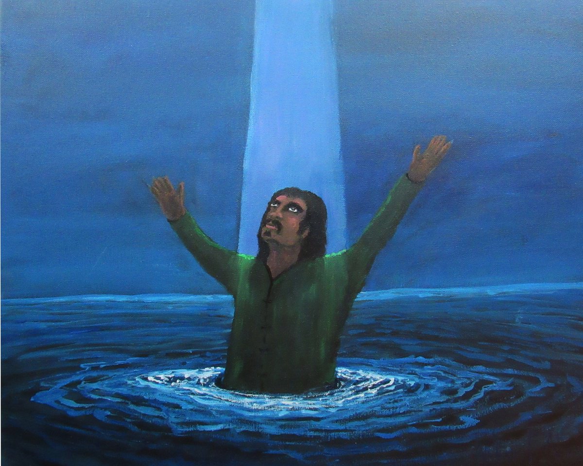 Surrealistic Abstract Acrylic Painting By William F. Adams, 20 X 16", I Looked Up!, Original Artwork