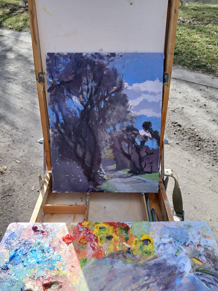 Impressionistic Landscape Oil Painting By Vasyl Koval, 9 X 12", Early Spring, Original Artwork