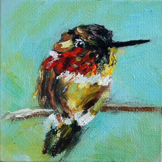 Bird #2  /  From my a series of mini works BIRDS /  ORIGINAL PAINTING