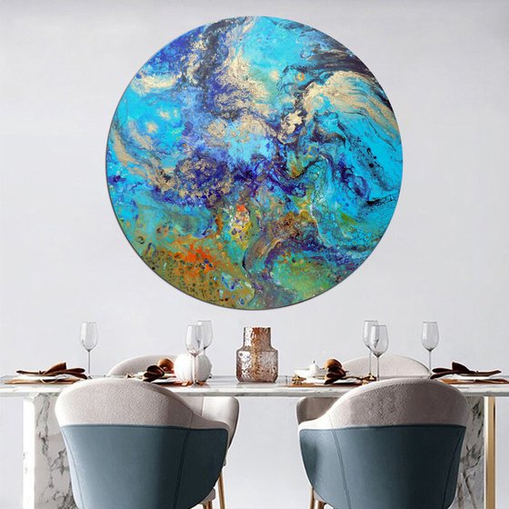 Round abstract painting art