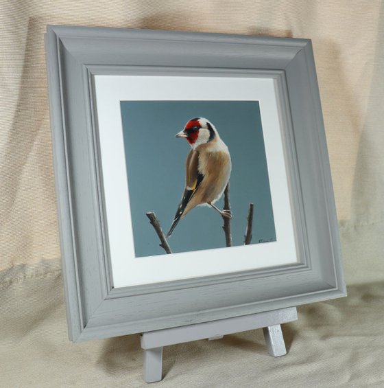 Goldfinch Painting, Bird Artwork, Animal Art Framed