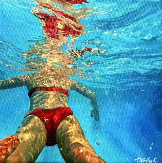 Underneath IX - Miniature swimming painting