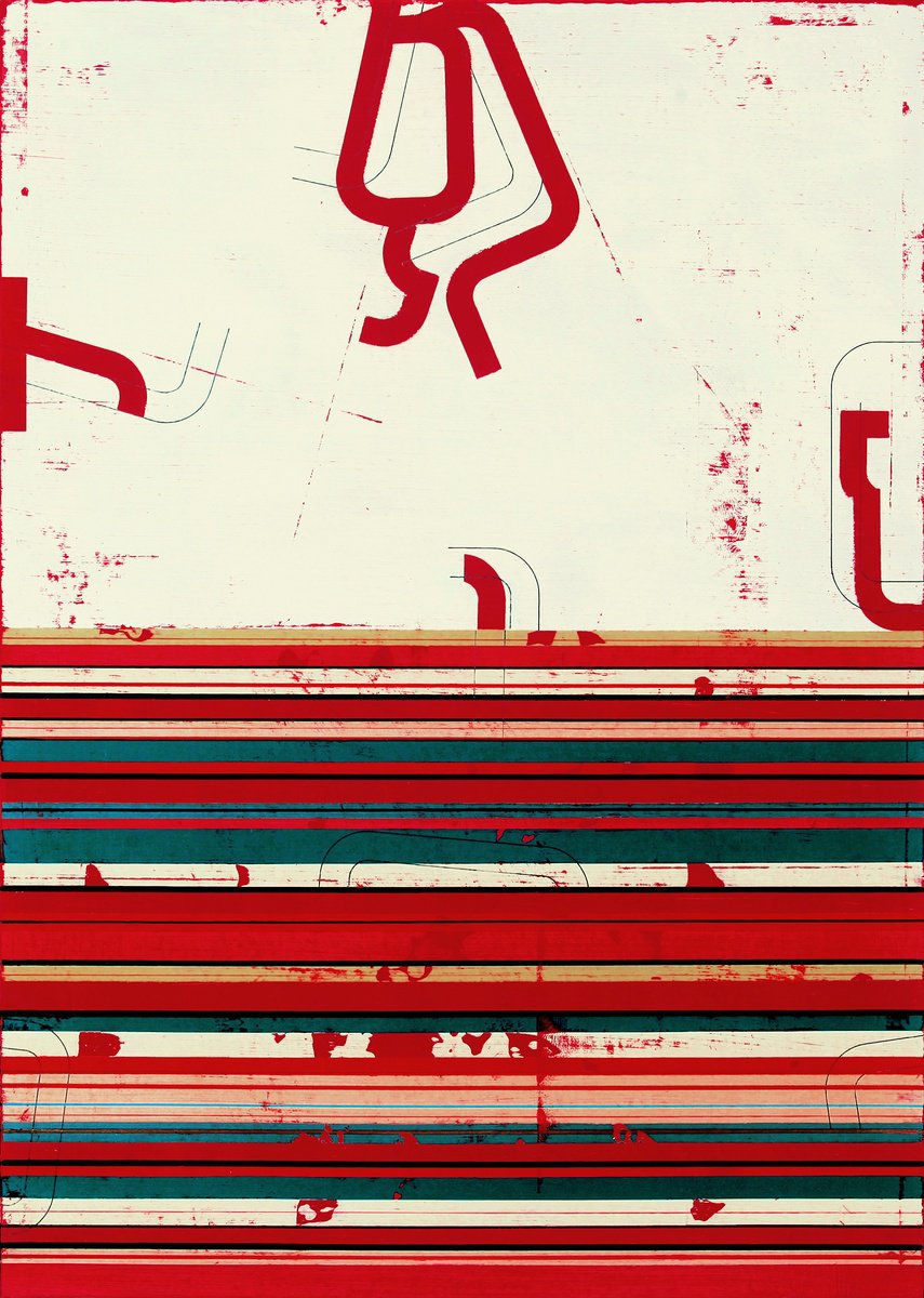 Geometric Painting , Place Narrative 23. By Petr Strnad, 20 X 28, Artwork For Sale On Artfinder