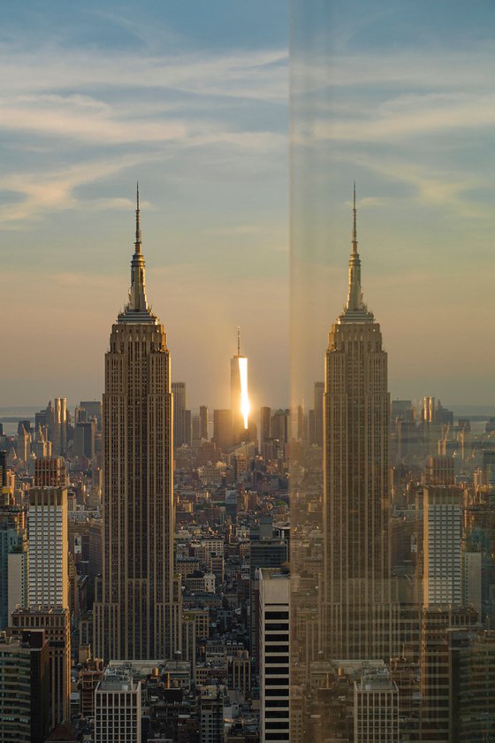 Sunset Manhattan New York : Double Empire State (LIMITED EDITION 1/20) 12" X 18"