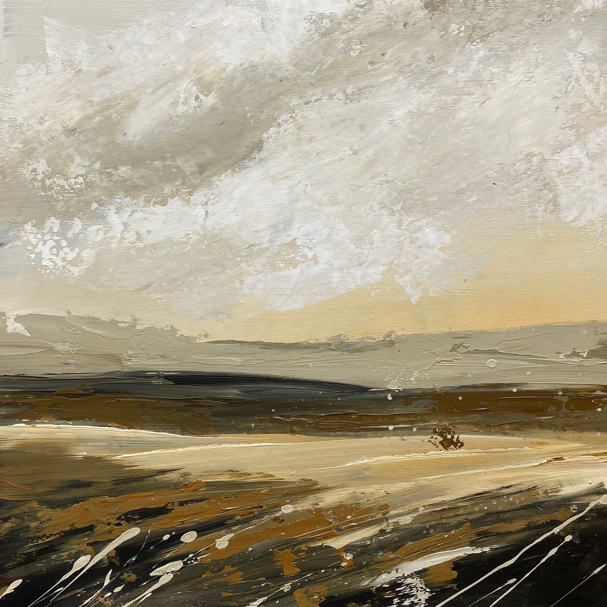 Impressionistic Landscape Acrylic Painting By Helen Mount, 16 X 16, Autumn Talks/4, Original Artwork