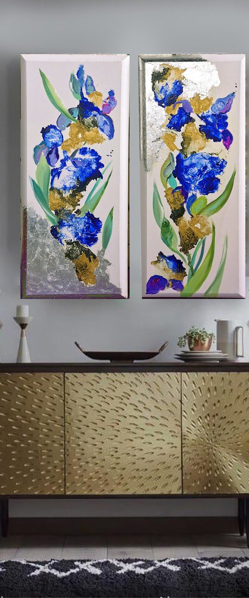 Irises Paintings, Set of 2 by Annet Loginova
