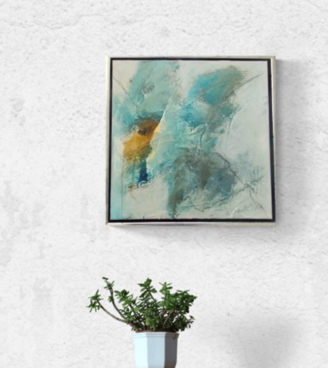 Expressive Abstract Painting By Christa Haack, 17 X 17, Eine Romantische Affaire 1, Original Artwork