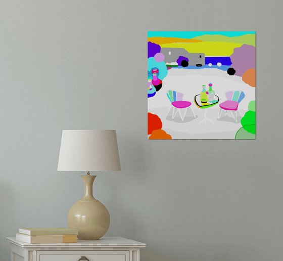 The most comfortable looker (pop art, landscape)