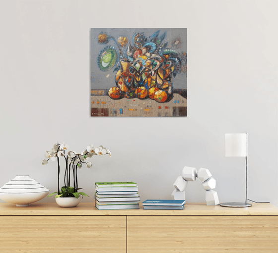Abstract Still life  (45x50cm, oil painting, ready to hang)
