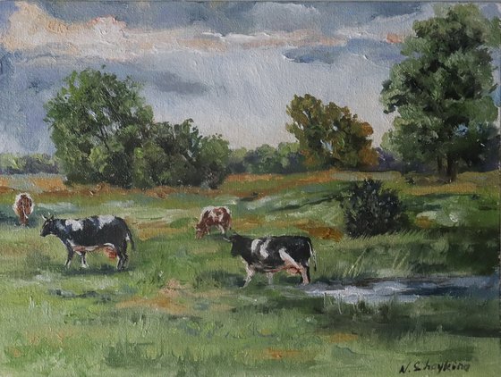 Cows Painting Landscape