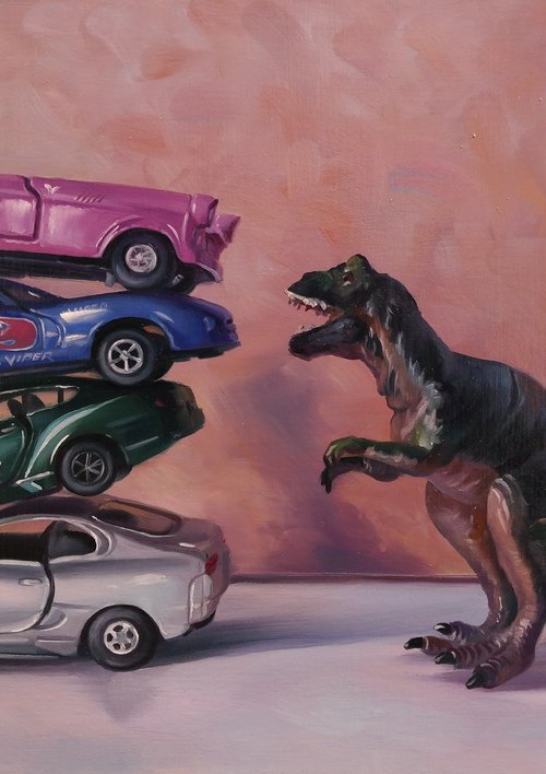 "Dinosaur vs. Dream Cars" by Lena Vylusk