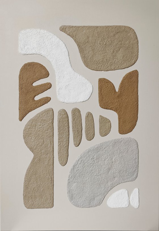 "Brown Rye 3" Brown high textured abstract