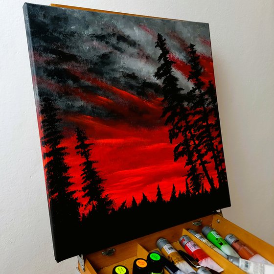 Landscape in red color 1