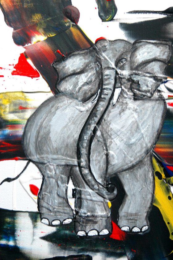 Abstract Elephant in motion 3