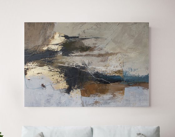 "Delight 2" Abstract acrylic brown beige