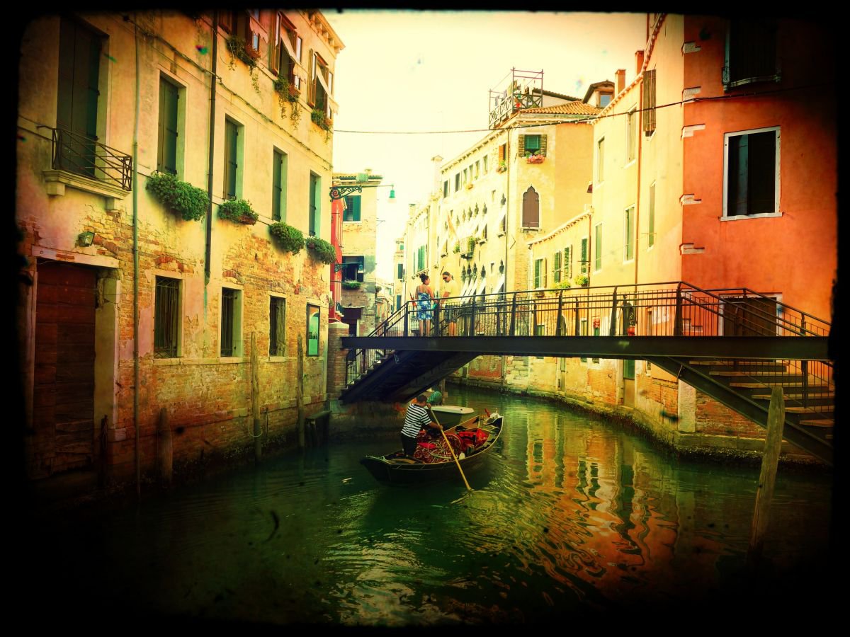 Venice in Italy - 60x80x4cm print on canvas 02480m1 READY to HANG by Kuebler