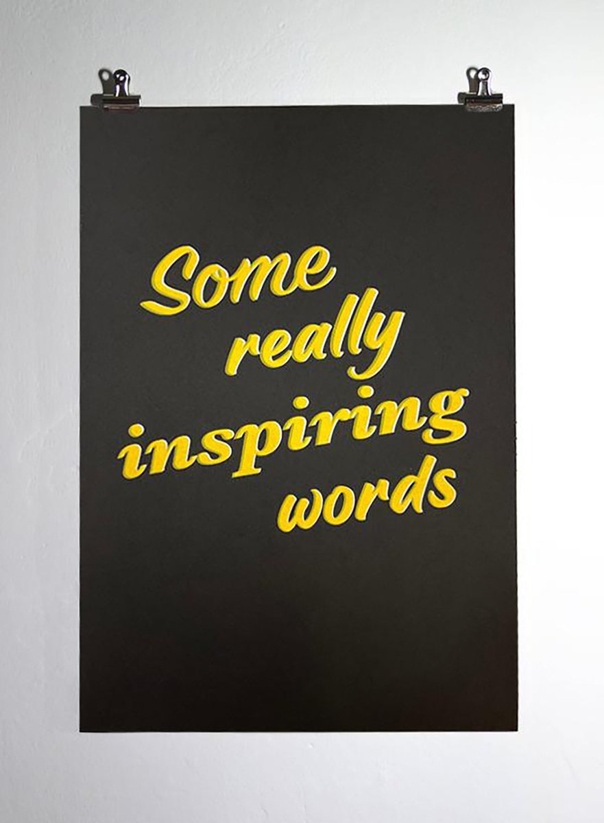 Typographic Screenprint , Some Really Inspiring Words By Colour Black, 14 X 20, Artwork For Sale On Artfinder