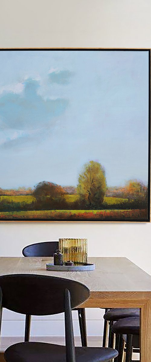 Noon 30x30" 76x76cm Contemporary Art by Bo Kravchenko by Bo Kravchenko
