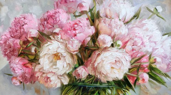 Peony oil painting original