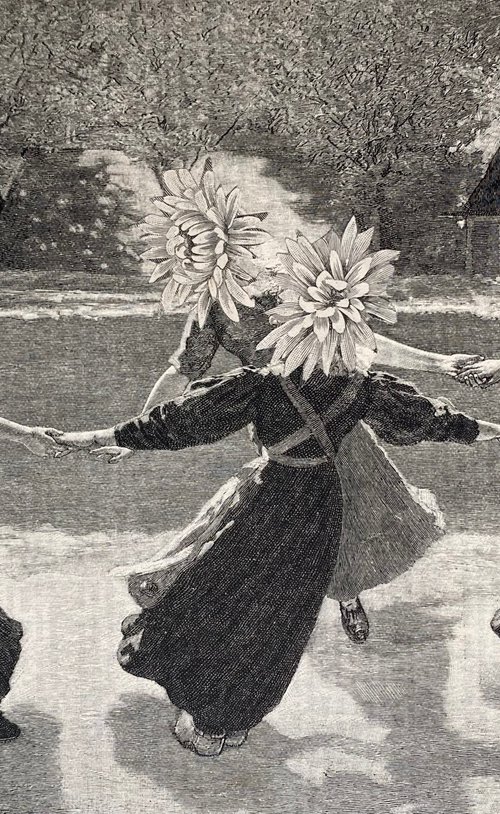 Dancing flower children by Tudor Evans