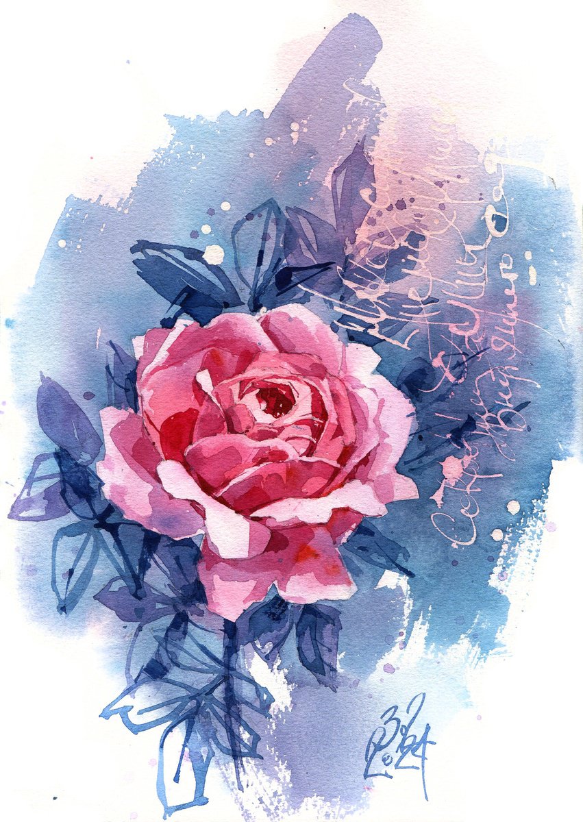 Impressionistic Botanical Watercolour By Ksenia Selianko, 8 X 12", "Pearl", Original Artwork