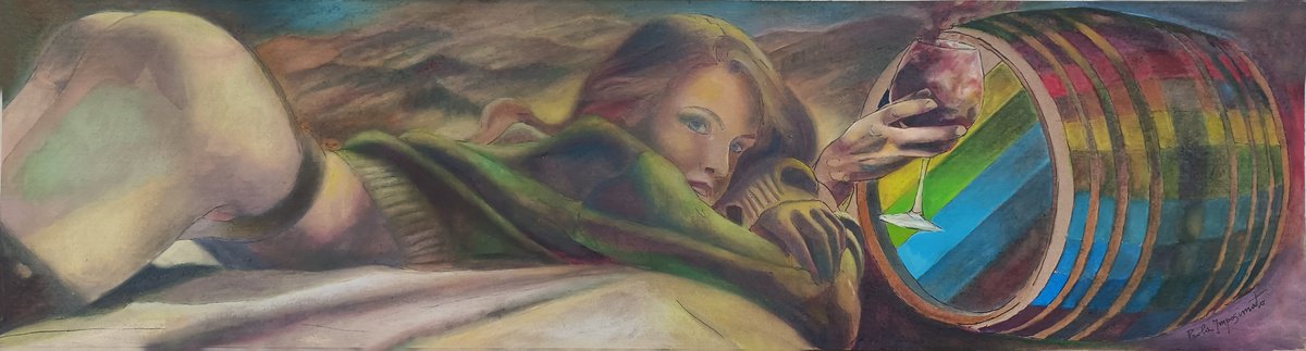 Charm And The Wine Glass By Paola Imposimato, 30 X 8, Artwork For Sale On Artfinder