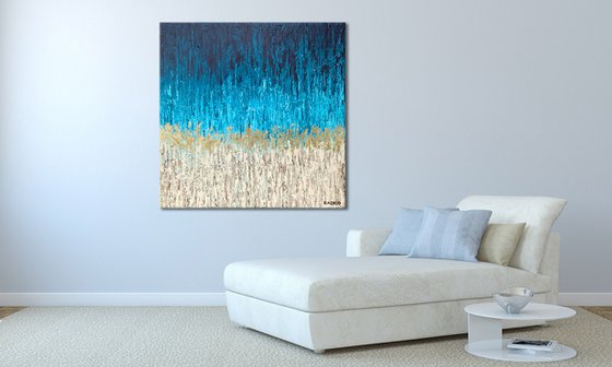 TERRA FIRMA - 100cm x 100cm - Highly textured abstract painting - 2020 - READY TO HANG!