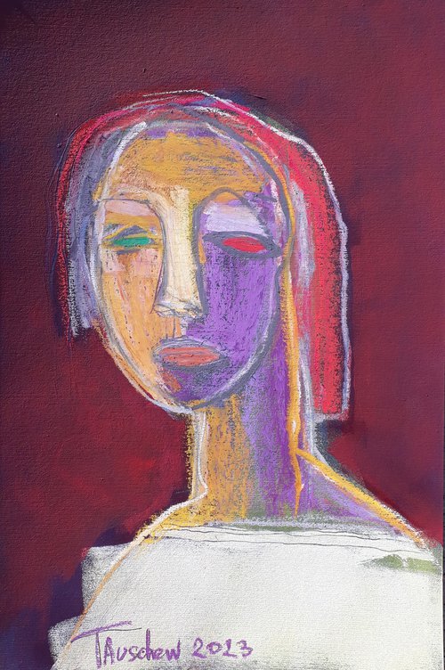 "Portrait of a woman with red hair." by Tatjana Auschew