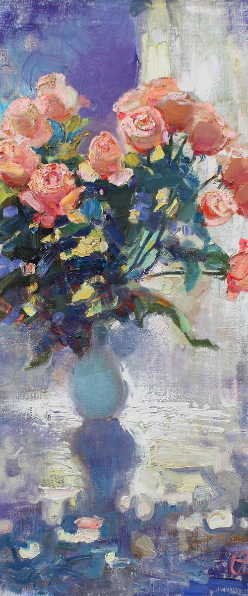 Roses in April by Anastasiia Grygorieva