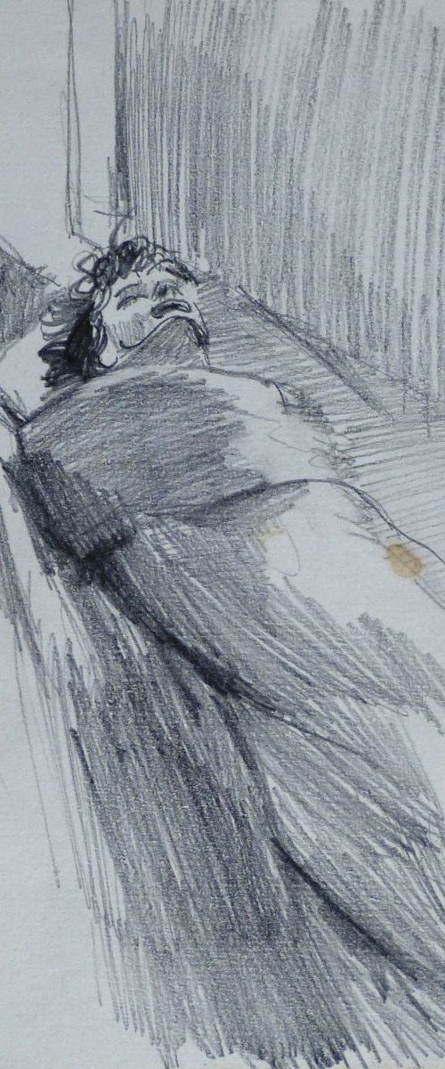 Woman in Bed, 11x21 cm by Frederic Belaubre