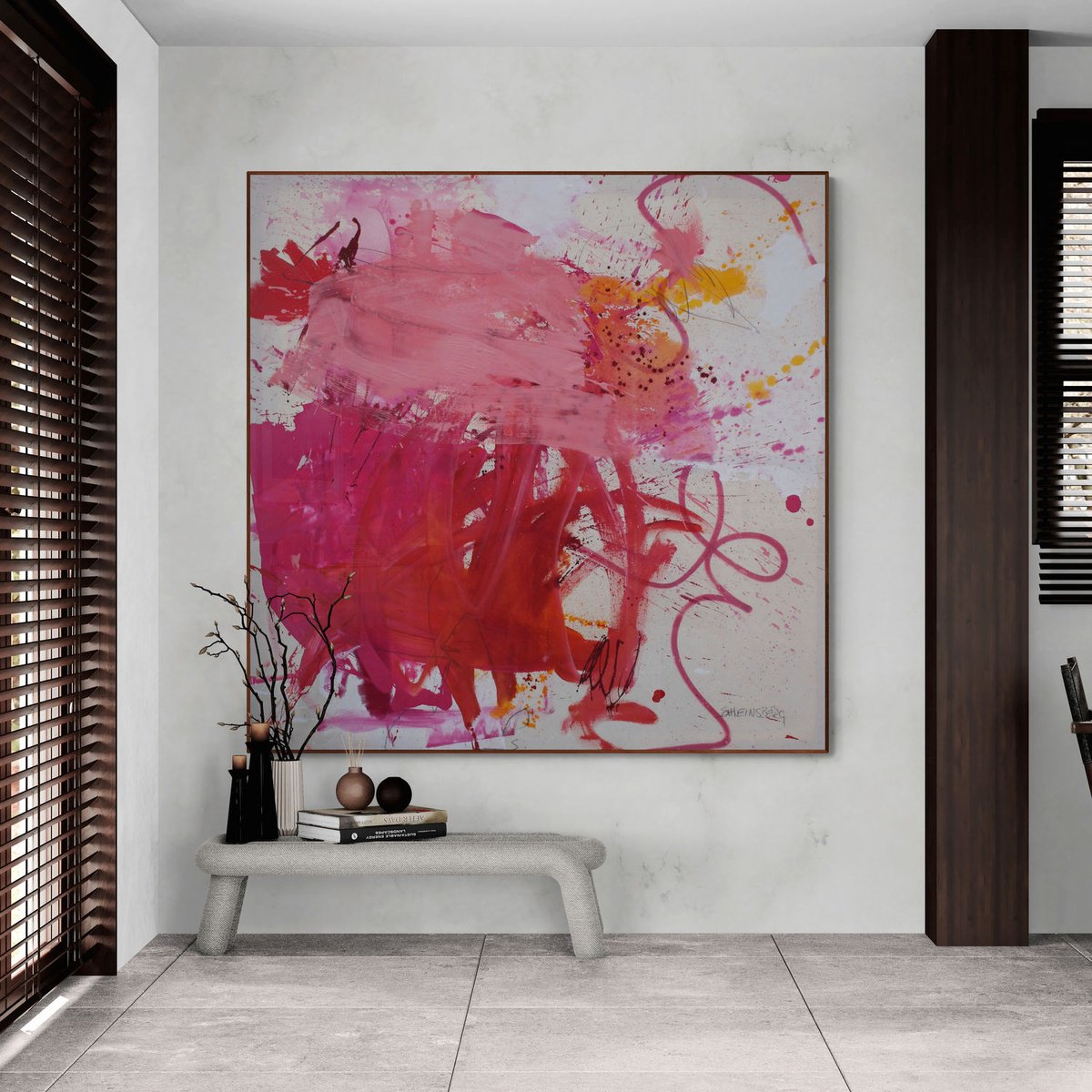 Abstract Painting By Daniela Schweinsberg, 63 X 63, Sugarbomb I, Original Artwork