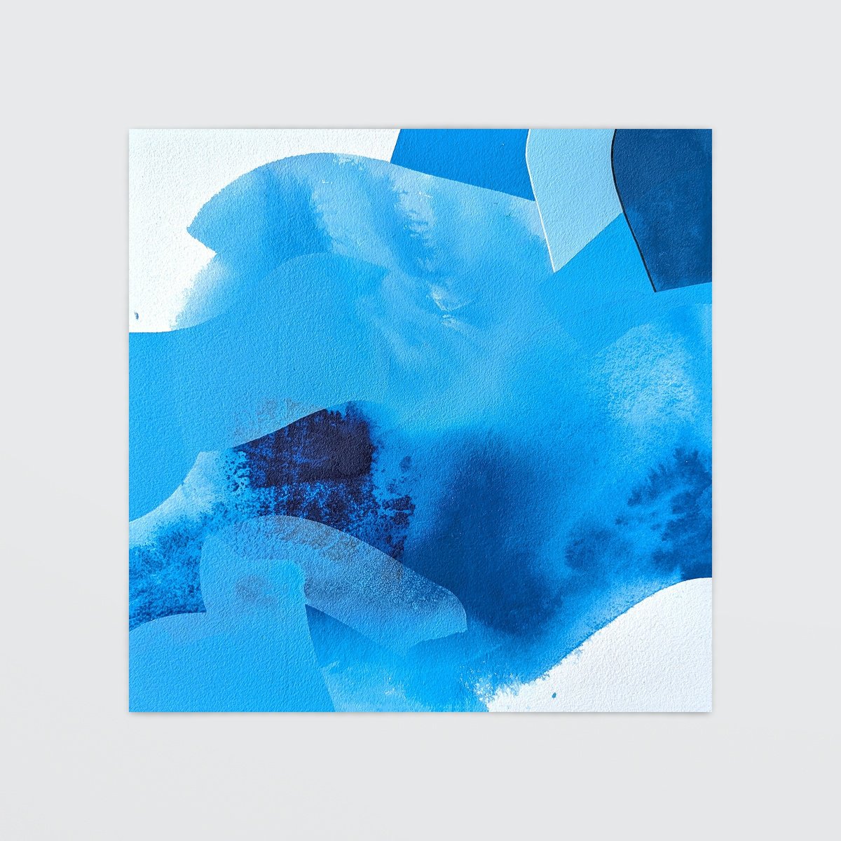 Abstract Painting By Smit Khond, 12 X 12", Blues, Ii, Original Artwork