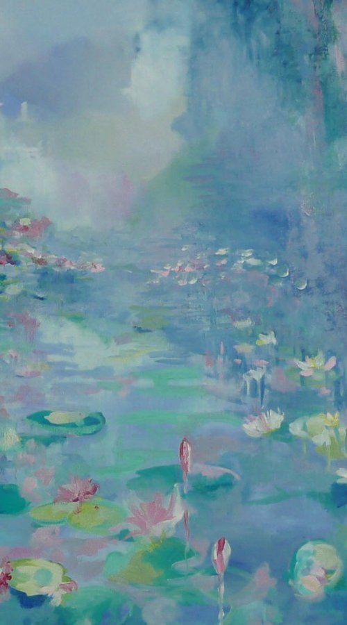 Blue Waterlilies 2025 by Lesley Blackburn