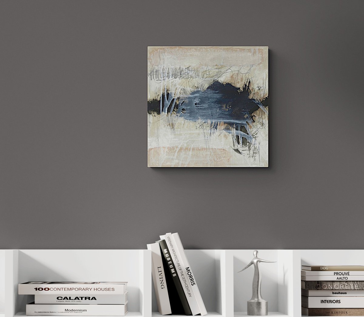 Abstract Acrylic Painting By Jutta Rika Bressem, 12 X 12", Notationen 27, Original Artwork