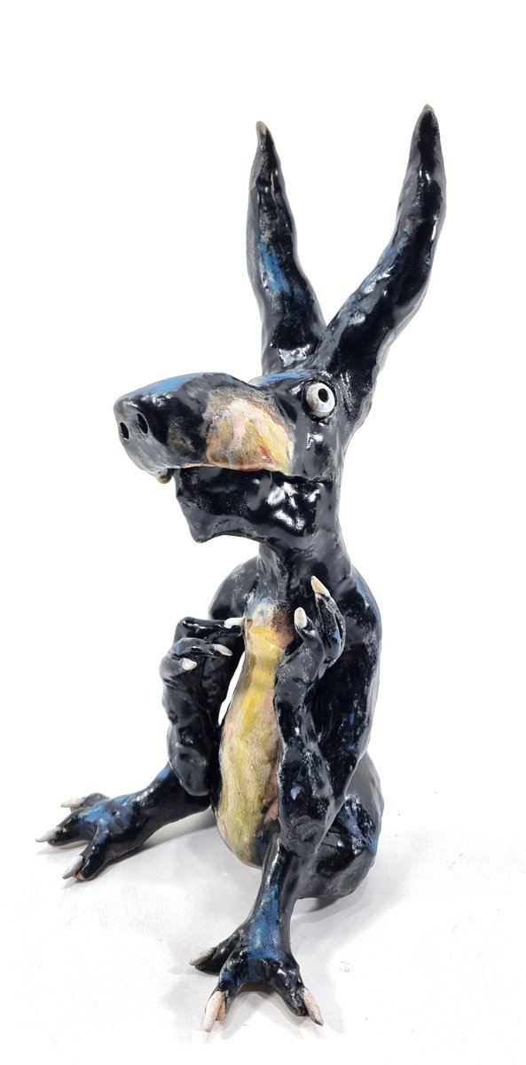 Naive Clay Sculpture , Waldemar By Aare Freimann, 9 X 17, Artwork For Sale On Artfinder