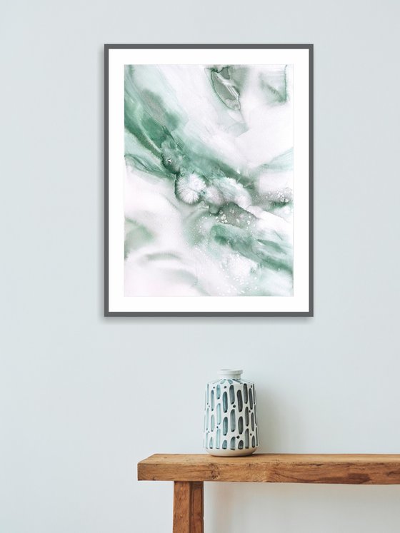 Abstract waves in green colors