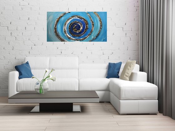 Blue Swirl II - Acrylic Painting - Abstract Art Painting Canvas Art Wall Art Ready to hang