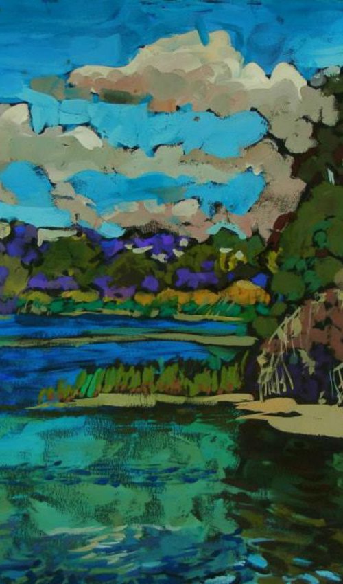 a breeze on the river, 70x50 cm by Valentina Kachina